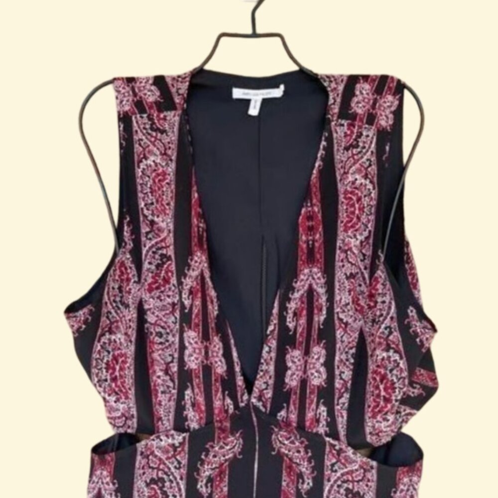 NWT AVEC LES FILLES Paisley-Print Tiered Maxi Dress Size 8 - Picture 7 of 14